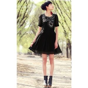 Floral Embroidered Mini Dress